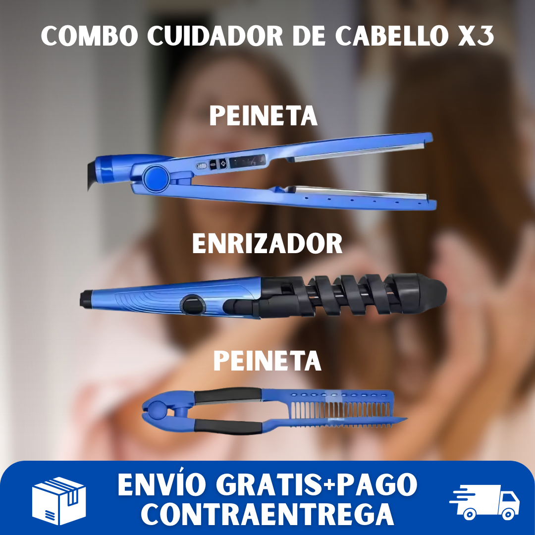 💇PROSTILO® Combo nanotitanium plancha rizador peine