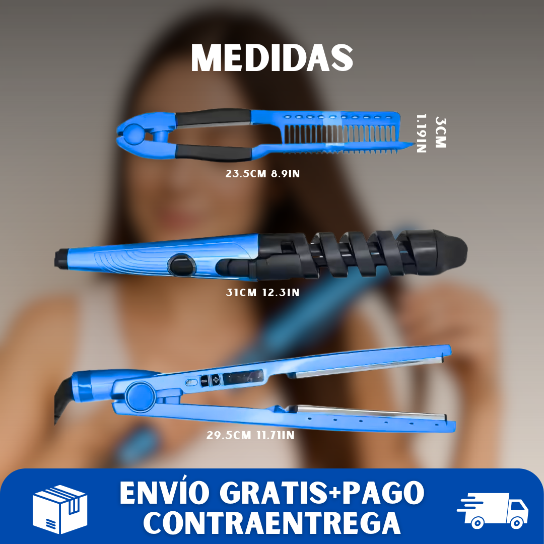 💇PROSTILO® Combo nanotitanium plancha rizador peine